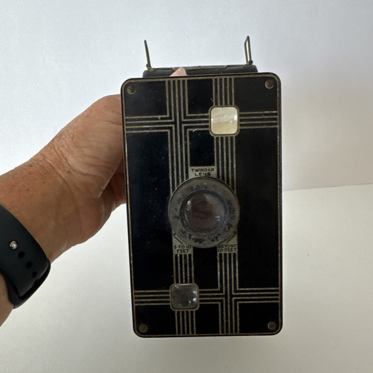 1933-1937 Kodak Jiffy Six - 16 Art Deco Bellows Camera w/Leather