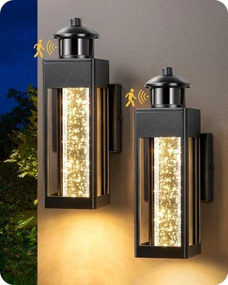 DEWENWILS EDISHINE 2 Pack Modern Exterior Lighting Fixtures, LED Outdoor Light Fixtures