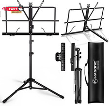 K KASONIC Music Stand, 2 in 1 Dual-Use Folding Sheet Music Stand  Desktop Book