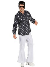 Schlaghose Herren weiß 60er- 70er Jahre Disco Flower Power Karneval Fasching 