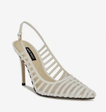 Nine West White Women's Filane Stiletto Heel Pointy Toe Dress Pumps 8
