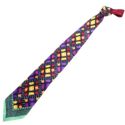 VERSUS VERSACE Silk All Over Pattern Tie Multi 141cm 10cm Signs of Wear Auth