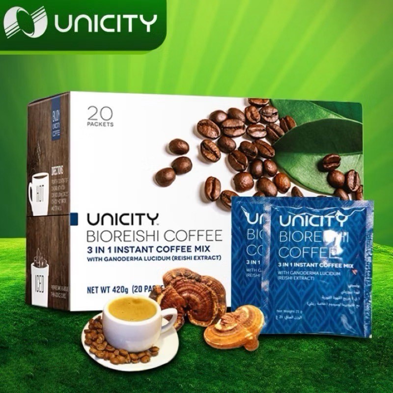 3x UNICITY BIO REISHI Instant Coffee Real Arabica Cholesterol Free