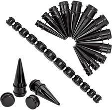 24pcs Big Gauges Kit Ear Stretching Kit 00g-20mm Acrylic Tapers Plugs Body Pierc 24pcs Big Gauges Kit Ear Stretching Kit 00g-20mm Acrylic Tapers Plugs Body Pierc
