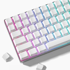 White keycap SetShine Through keycaps 60 75 Percent Japanese Style PBT Key ca...
