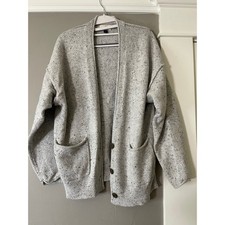 Universal Thread Womens Gray Speckled Oversized Cardigan Sweater Large Button Up