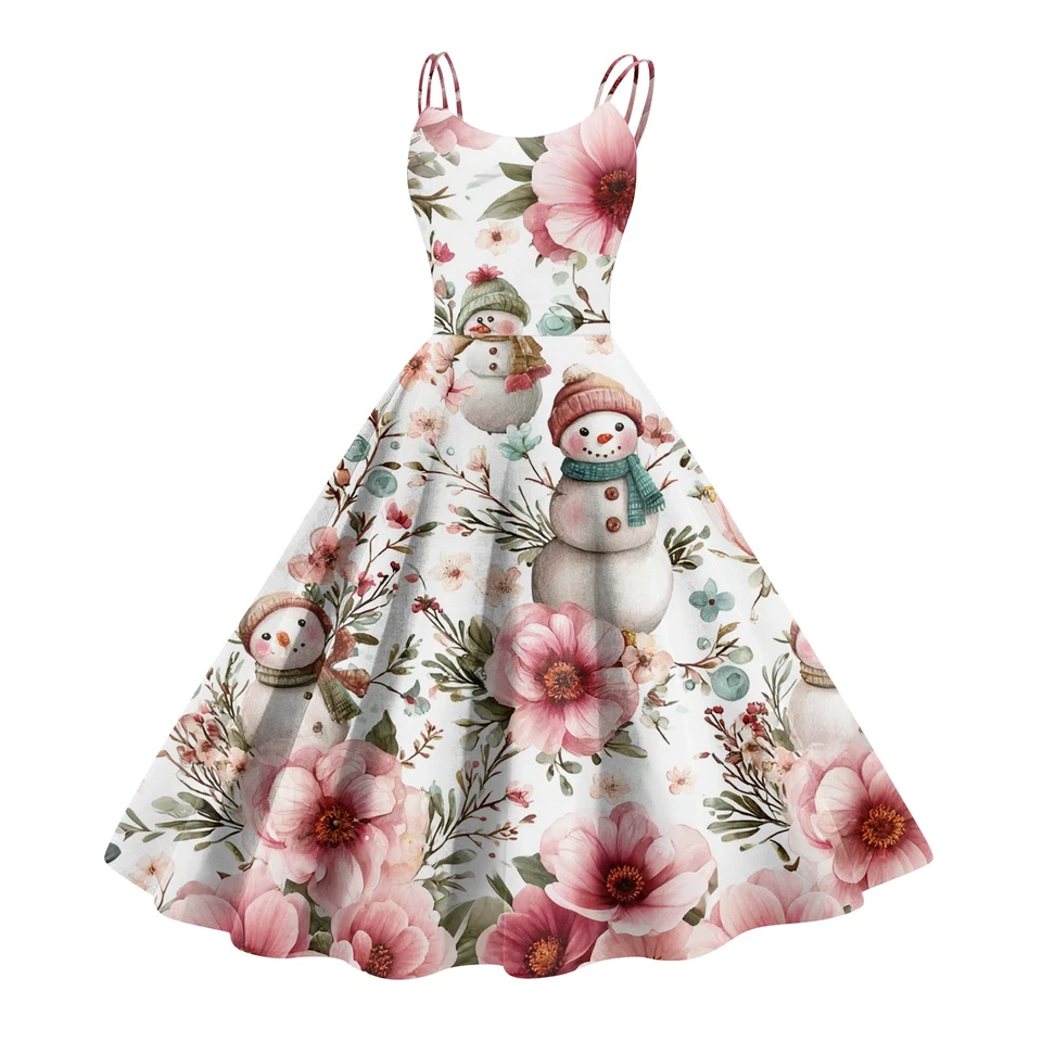 Women's Christmas Dress  Sleeveless Party Dress Trendy Swing A-Line Flare Dresse - image 4 of 4