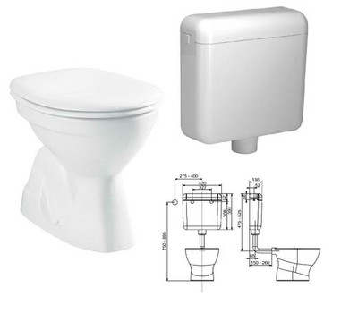 BasePro Stand WC mit Picco Sitz und Spülkasten