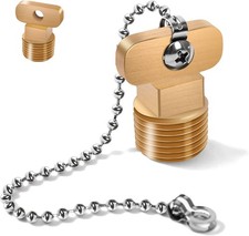 Boat Garboard Drain Plug 1/2"" NPT Thread Brass Plugs,Marine Gold