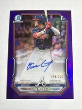 2026 1st Bowman Chrome Purple Refractor Owen Carey Auto 149/250 RC SP Braves