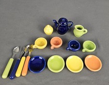 Schilling Children's Tea Set Mini Pot Cups Saucers Kids Fiestaware Like