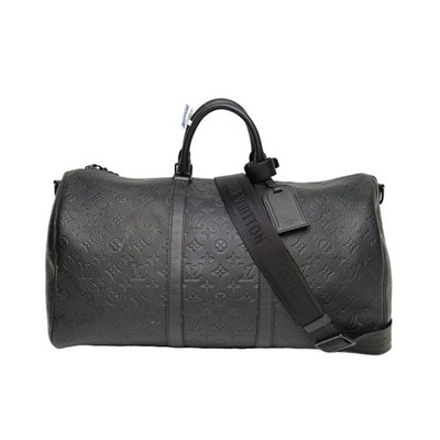 LOUIS VUITTON KEEPALL 50cm Black Calfskin Handbag