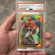 2014 Bowman Chrome Albert Pujols #83 Gold /50 PSA 10 Gem Pop 2 HOF Legend MVP