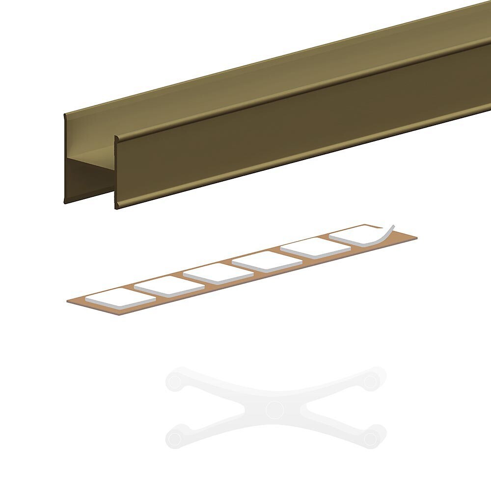 Profil en H SLID'UP 220 bronze de 1,8 m pour porte en bois de 18 mm
