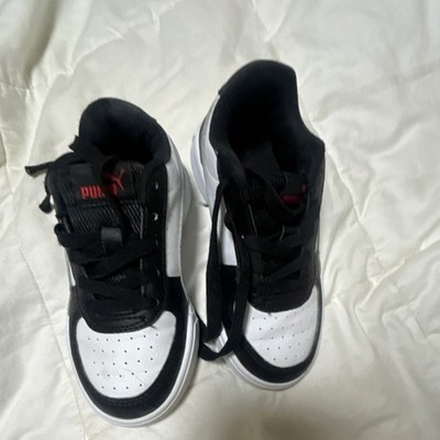 PUMA Unisex Kids Sneakers Black White Gray Size 12C Synthetic Lace Up