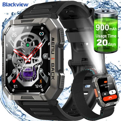 BLACKVIEW Military Smart Watch for Men with Bluetooth Voice Call Compatible Android iOS UK