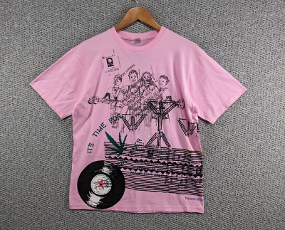 Nelson Mandela einzigartiges Vintage Kunst Funky Handarbeit Grafikdruck Musik T-Shirt - M