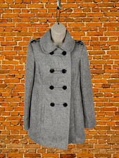Bnwt Womens Rocha John Rocha Uk 8 Grey Mix Wool Winter Reefer Jacket Coat Rrp£75