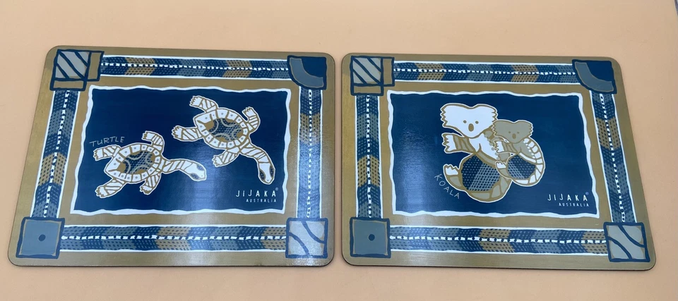 RARO MANTELES INDIVIDUALES DE ARTE ABORIGEN AUTÉNTICO JIJAKA DE AUSTRALIA - DIFÍCILES DE ENCONTRAR Foto 3 de 4