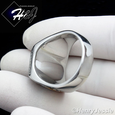 Men's Vintage Style Ring - Stainless Steel With Gold/Silver & Dark Blue Rhinestone 11 thumbnail image
