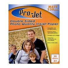 200 Sheets Projet 220gsm A4 Double Sided Matte / Matt Photo Paper