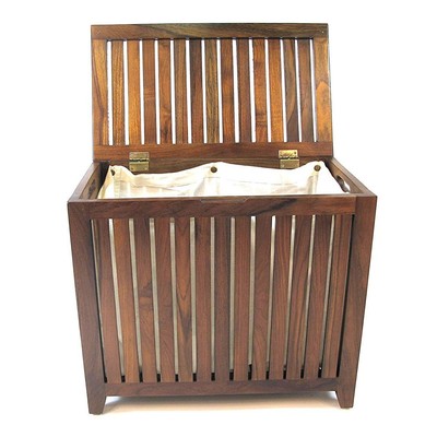 Bath Room Laundry Hamper Bed Decor Closet Teak Wood Clothes