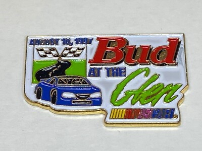 NASCAR Cup Race Pin Bud at the Glen Watkins 500 Budweiser August 10 1997 8/10/97