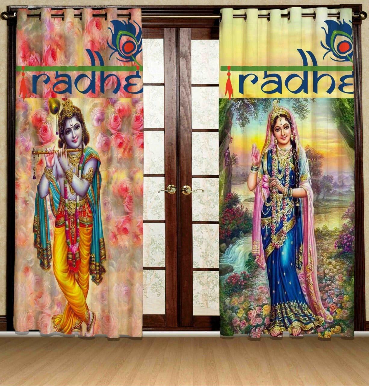 Eyelet Door Curtain Set 2-2 Piece 7 Feet