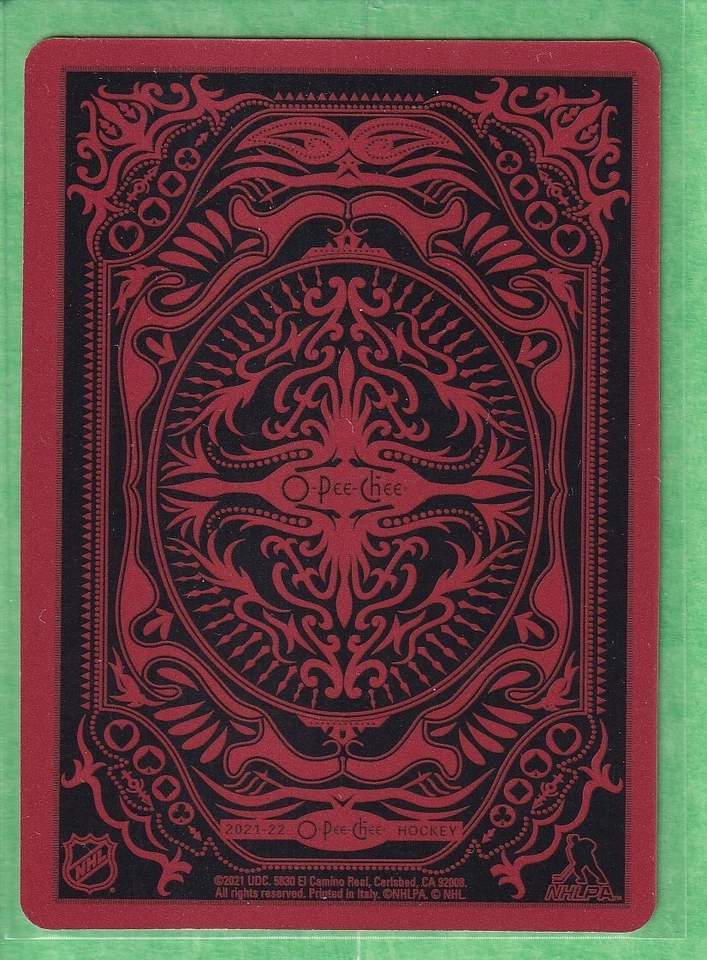 2021-22 O-Pee-Chee Playing Cards 3-Diamonds Dylan Larkin Detroit Red Wings - Image 2 of 2