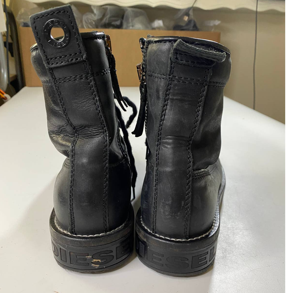 DIESEL Black D-Throuper DBB Z Boots Women's 37 (US 6-6.5) | eBay