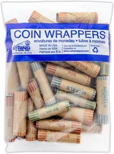 BAZIC Assorted Coin Wrappers Rolls, Made in USA, Quarters Pennies Nickels Dimes