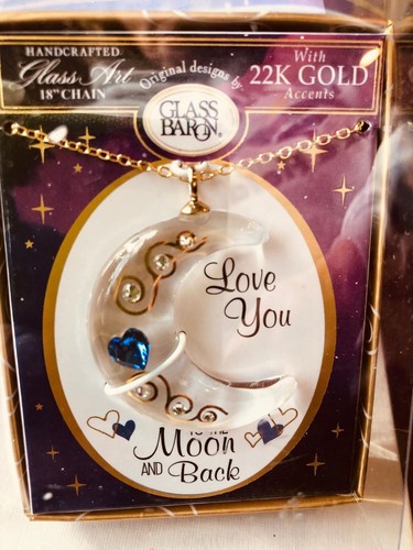 Handcrafted Love you the Moon and Back Necklace Anniversary Valentine's Jewelry - Picture 2 of 3