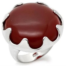 Stunning Cocktail Ring with Red Agate 925 Sterling Silver