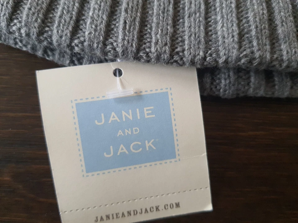 Janie And Jack Gorro Tren Forrado Bebé Niño Sombrero Talla 0-6 Meses Nuevo con Etiquetas 2013 Gris Foto 2 de 4