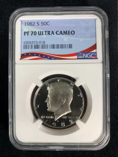 1982 S KENNEDY HALF 50C PF70 ULTRA CAMEO UCAM NGC CLAD PR70 DCAM SKU 2987