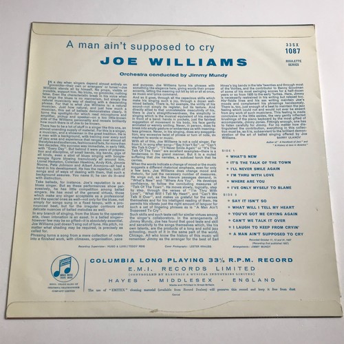 Joe Williams - A Man Ain't Supposed To Cry LP Vinyl Record - 33SX 1087 - Picture 2 of 4