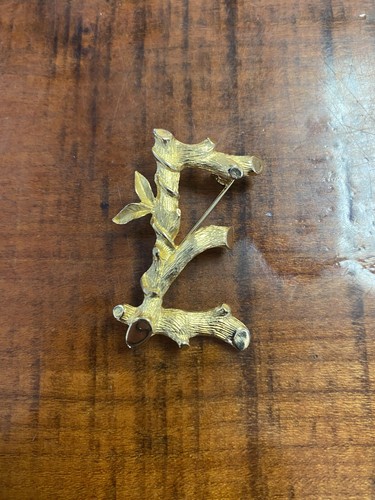 Vintage Sarah Coventry Letter E Branch Pin