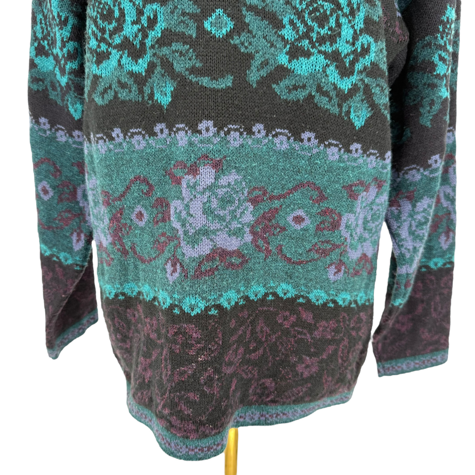 VTG Classic Elements Pullover Sweater SMALL Flora… - image 5