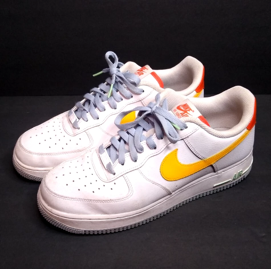 Nike Air Force 1 '07 LV8 'Be Kind' DC2196-100 para hombre talla 11 naranja amarillo blanco Foto 3 de 4