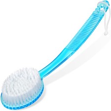 Bath Brush with Bristles, Long Handle for Exfoliating Back, Body, and Feet, Bath