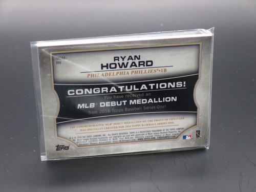 2016 Topps #MDM-RH Ryan Howard MLB Debüt-Medaillon (Serie 1) - Bild 2 von 2
