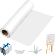 White Kraft Paper Roll 15"x1200" for Art, Gift Wrapping, and Drawing