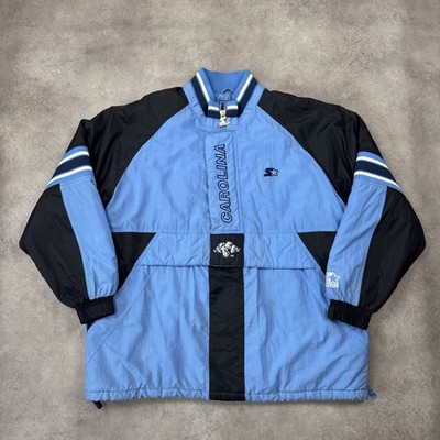 Starter Carolina Tar Heels Anorak Herren XL Vintage UNC Puffer Mantel, blau