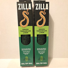2 Pk Zilla Green Terrarium Liner 20L/29Gal Absorbent Inedible Less Odor 11"X29"