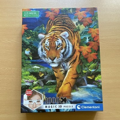 Clementoni Magic 3D Puzzle Tiger Motiv, 1000 Teile, mehrfarbig