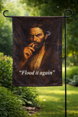 Flood It Again Garden Flag Vintage Style Portrait Humor Outdoor Decor