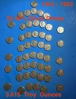 Roll of 50 90% Silver Roosevelt Dimes (1942-1962) 3.615  Troy Oz of Silver NR
