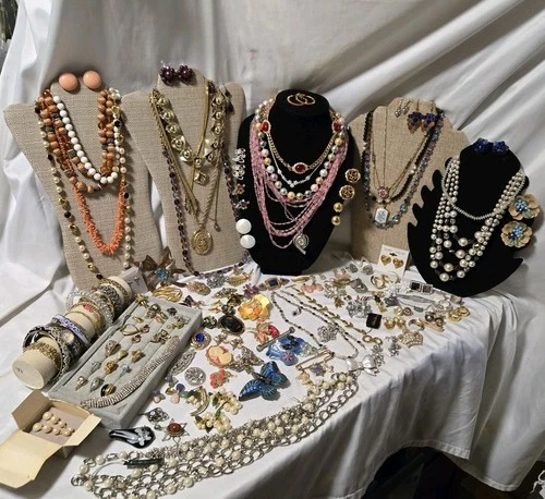 Vtg Rhinestone Lot 150 Joan Rivers Juliana Brooch KJL Necklace 925 Sign Unsign