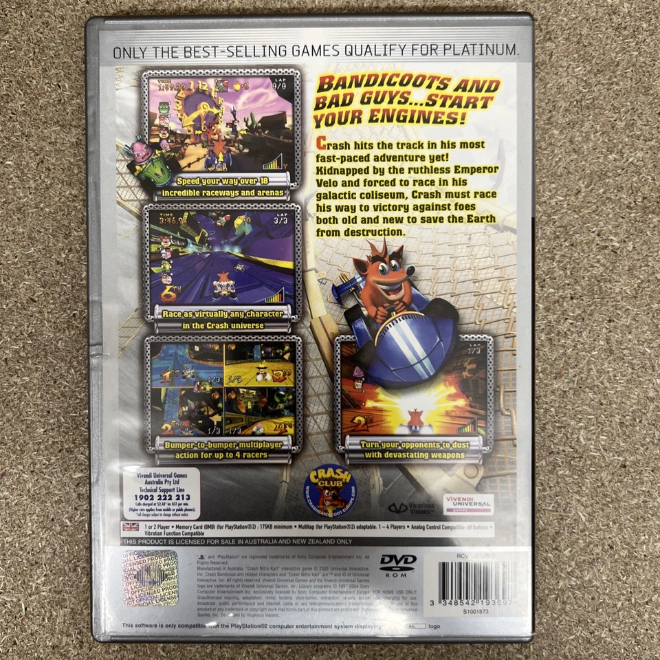 Crash Nitro Kart (PlayStation 2 Platinum) [Complete & Tested] AU Version - Image 4 of 4