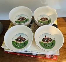 VILLEROY & BOCH Porcelain Luxembourg DESIGN NAIF Set of 4 Soup Cereal Bowls 5.25